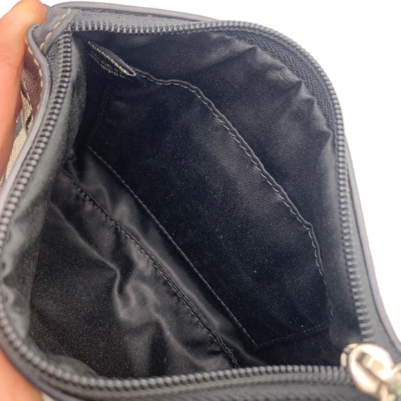 COACH Black and Gray Signature Canvas Wristlet - Picture 7 of 8